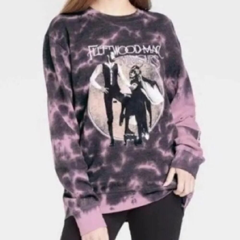Fleetwood Mac Purple Tie Dye Rumours Graphic Sweatshirt Small